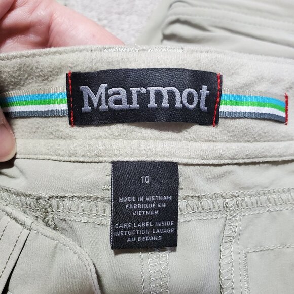 MARMOT Mazot Convertible Pants Zip Off Shorts Capris Hiking Beige Women 10 x 32" - Picture 10 of 16